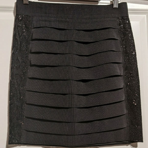 Tory Burch Black Sequined Antiscia Bodycon Skirt Size M - Picture 4 of 11